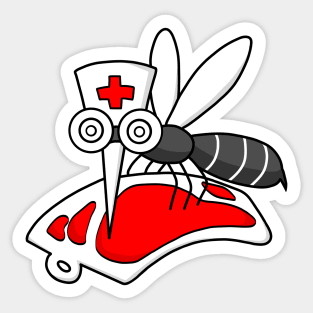 Mosquito Nurse Doctor Blood Donation Campaign Sticker